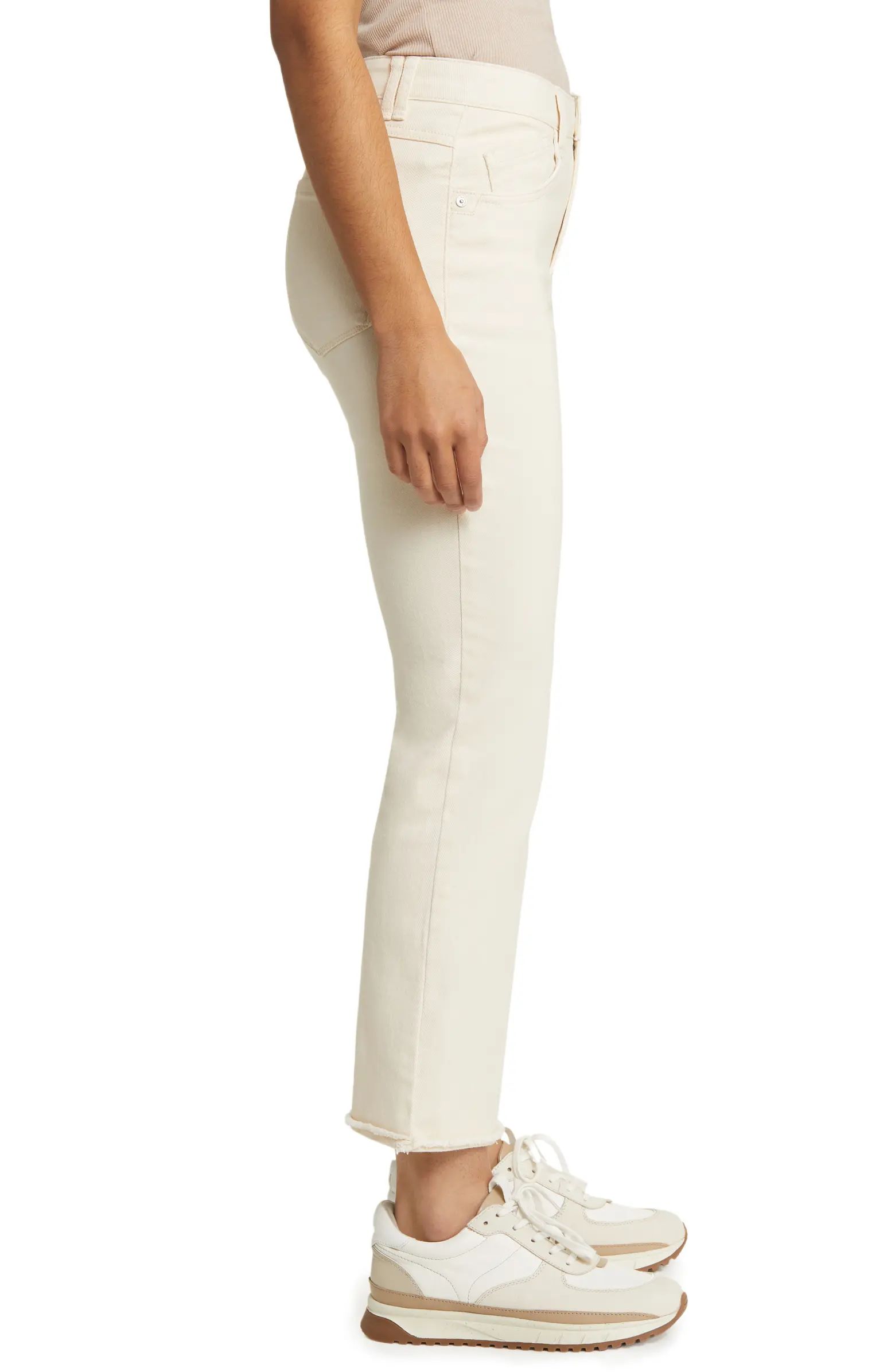 'Ab'Solution Frayed High Waist Ankle Flare Jeans | Nordstrom