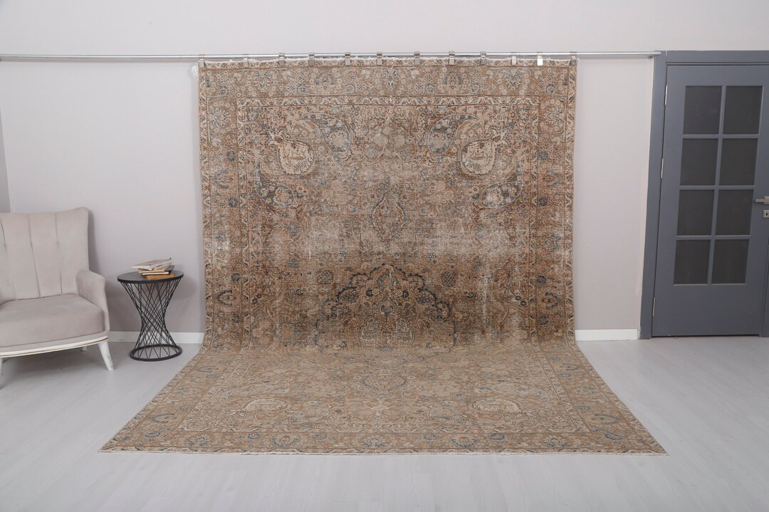 9x12 Rug, Vintage Oversize Rug, Antique Rug, Oversized Rug, Turkish Oversize Rug, Oushak Rug, Han... | Etsy (US)