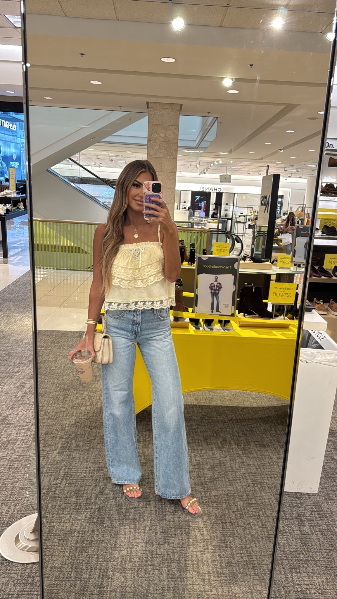 ootd today! wearing a size small in the top, size 26 in the jeans

#LTKootd #LTKSaleAlert