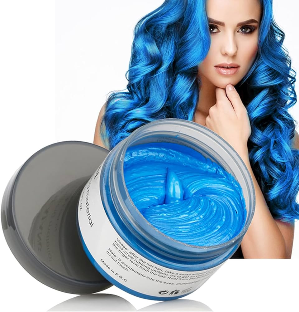 Blue Temporary Hair Color Wax Dye ,Acosexy Kids Hair Wax Pomades Disposable Natural Hair Strong S... | Amazon (US)