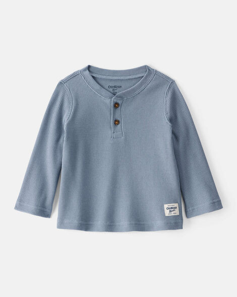 OshKosh B'gosh Baby Boys Boy Long-Sleeve Henley Shirt - Blue 24M Blue | Carter's Inc