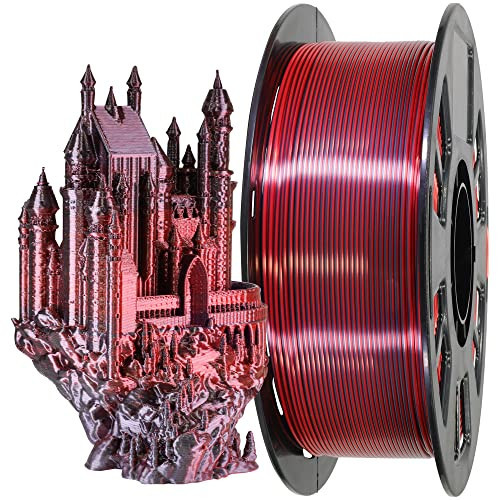 MIKA3D 2 Colors in 1 Silk Black Red PLA 3D Filament, 1KG 2.2LBS 3D Printing Material with Bicolor Dichromatic Double Colors, Dual Color Co-Extrusion 3D Filament Widely Fit for 3D Printer | Amazon (US)