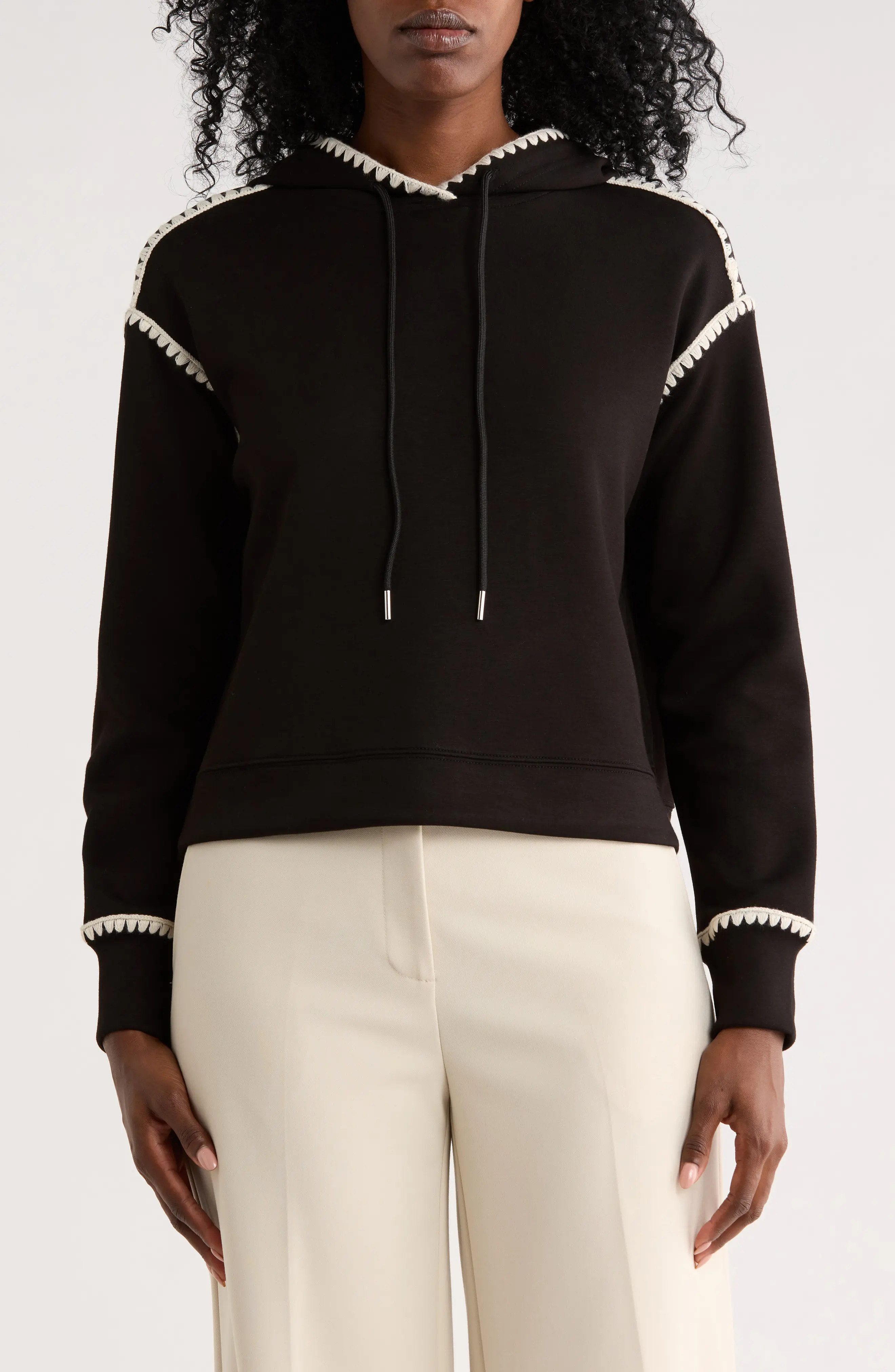 T Tahari Whipstitch Trim Hoodie (Women) | Nordstromrack | Nordstrom Rack