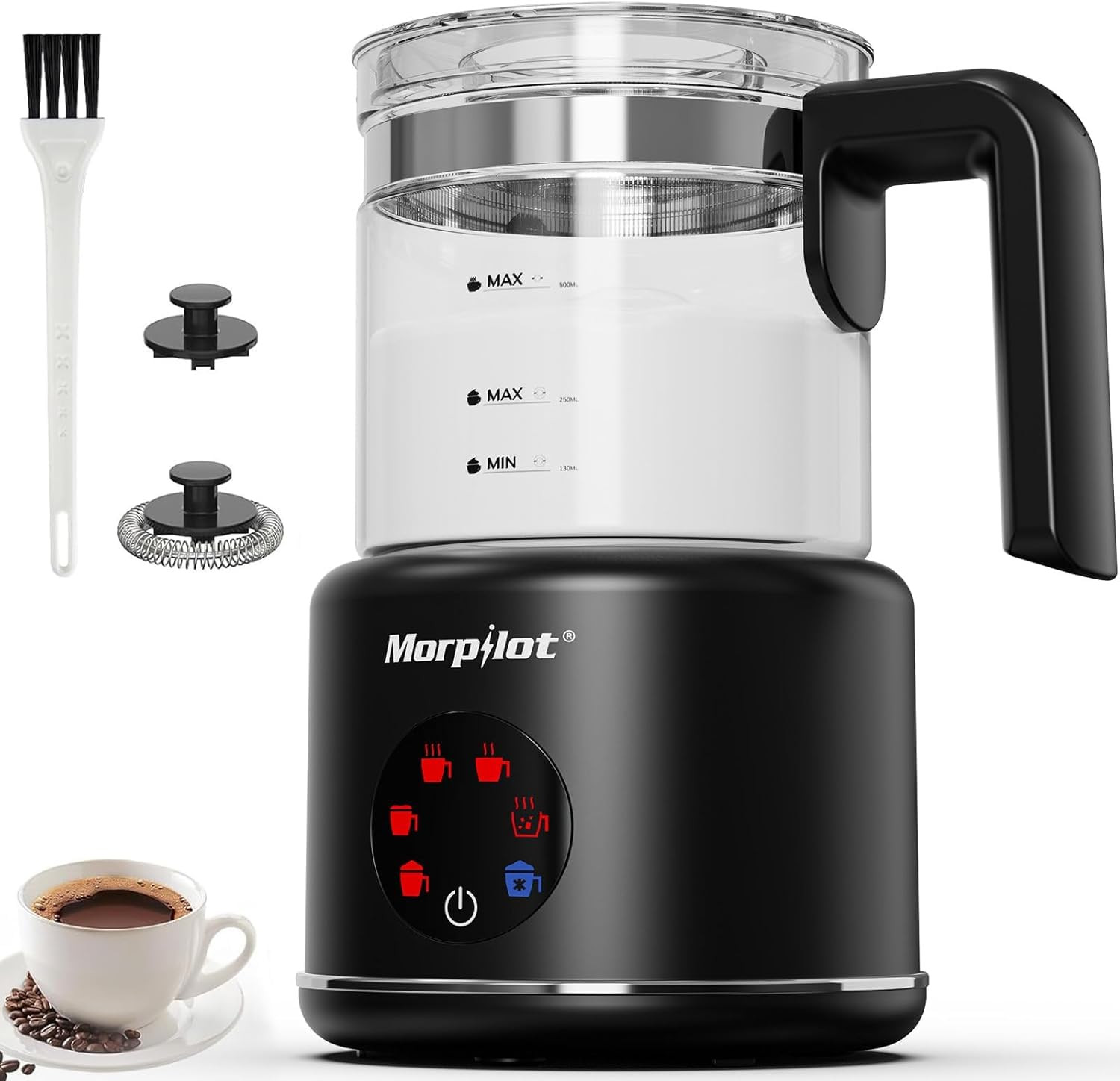 Amazon.com: Large Electric Milk Frother and Steamer, 16.9oz/500ml Milk Steamer and Frother for La... | Amazon (US)