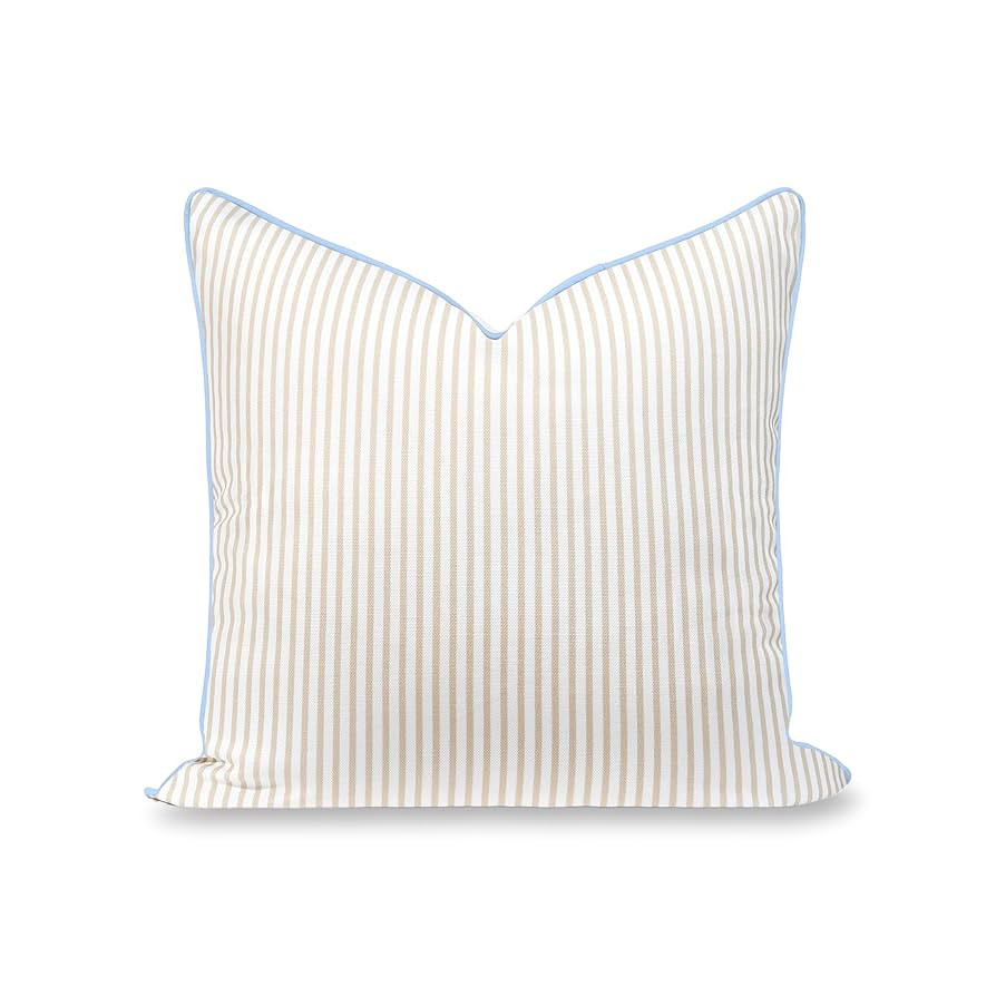 Hofdeco Premium Coastal Hampton Patio Indoor Outdoor Throw Pillow Cover Only, 20"x20" Water Repel... | Amazon (US)