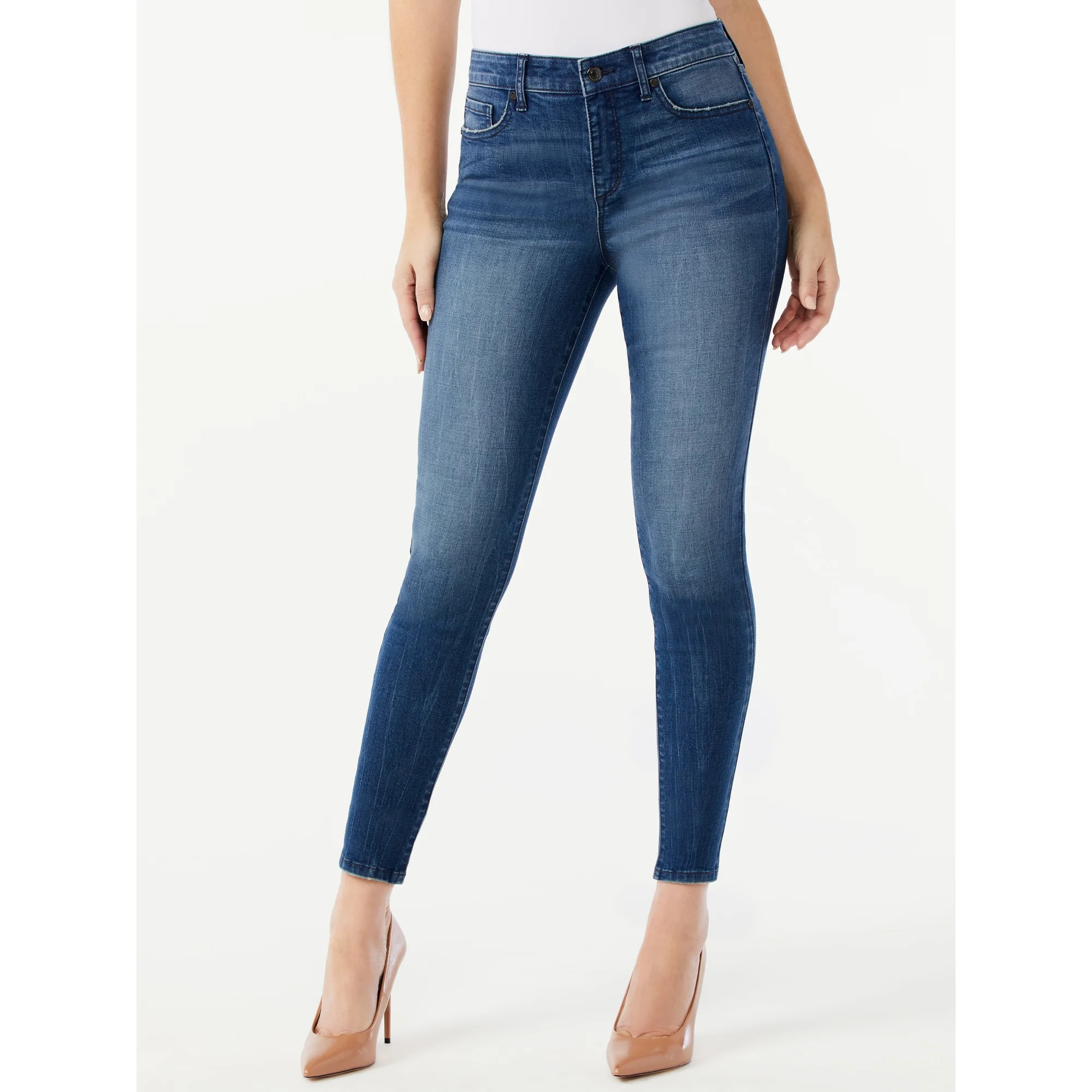 Sofia Jeans Women's Rosa Curvy High Rise Destructed Skinny Ankle Jeans | Walmart (US)
