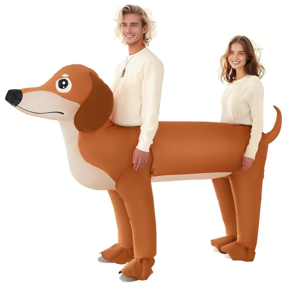 Couple Inflatable Dachshund Costume for Adult Halloween Blow Up Costumes 2 People Funny Dog Costu... | Amazon (US)
