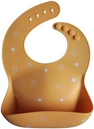 mushie Silicone Baby Bib | Adjustable Fit Waterproof Bibs (Sun Orange) | Amazon (US)