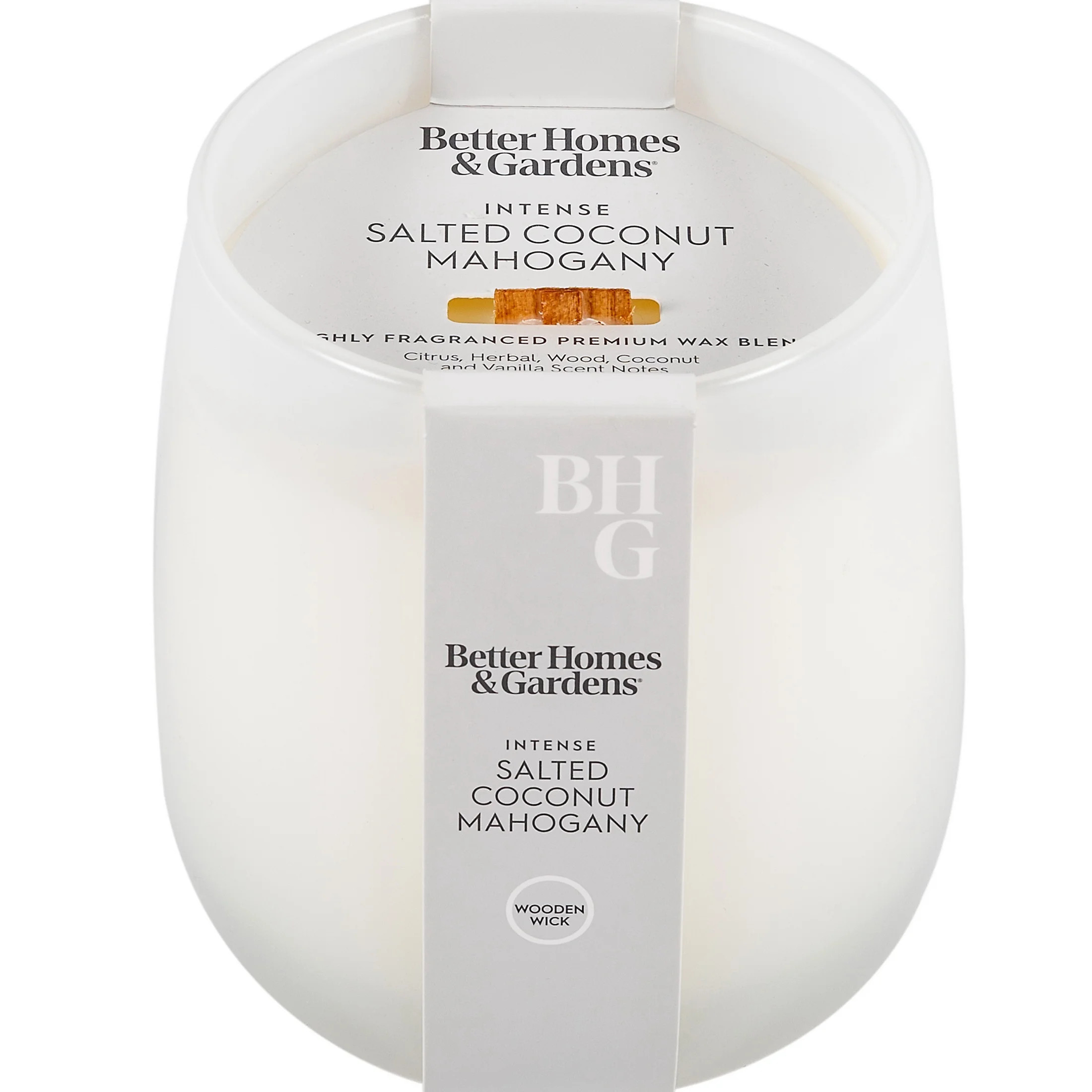 Better Homes & Gardens Intense Salted Coconut Mahogany Scented Wooden Wick Glass Jar Candle 14.5o... | Walmart (US)