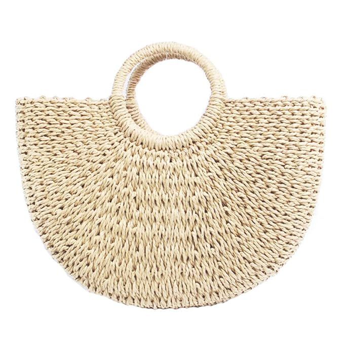 Women Straw Bag Weave Handbags Handwoven for Girls Fashion Tote Bag Summer Bag Beach Bag | Amazon (US)