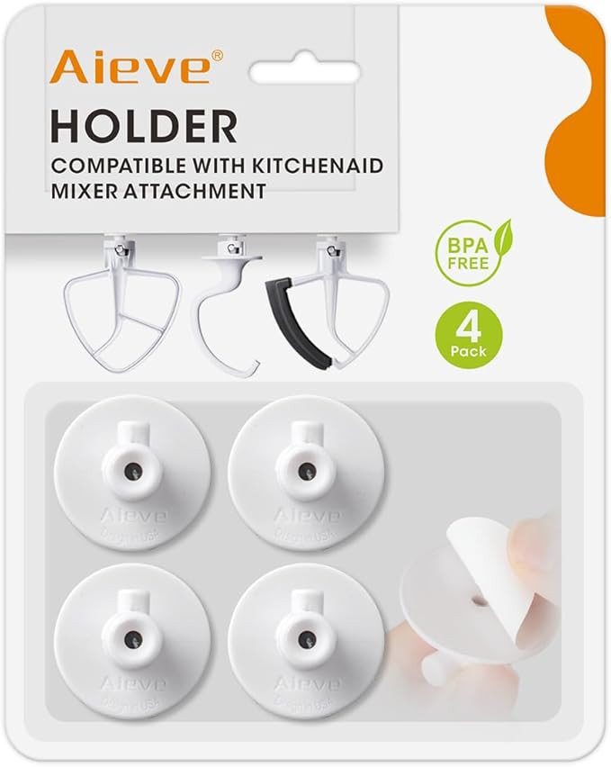 Aieve 4 Pack Stand Mixer Attachment Holders Compatible with Kitchenaid Mixer Accessories | Amazon (US)
