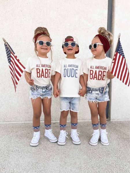 All American Dude and All American Babe shirts for Memorial Day and Fourth of July. 

#LTKSeasonal #LTKFind #LTKkids