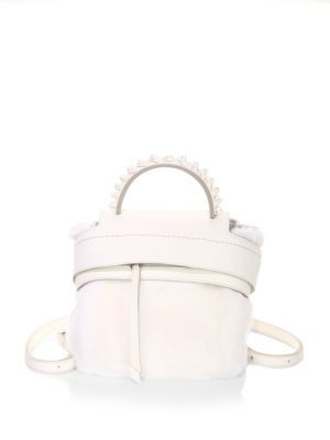 Wave Mink Fur Trimmed Leather Backpack | Saks Fifth Avenue