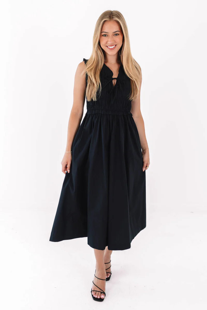Tie The Knot Midi Dress - Black | The Impeccable Pig
