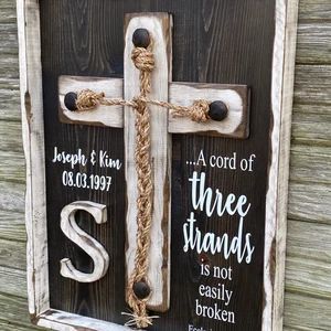 Rustic Wedding Wood Cross Cord of Three Strands Wedding | Etsy | Etsy (US)