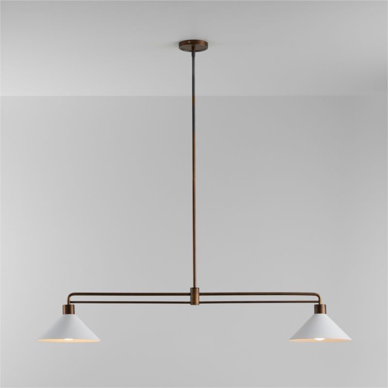 Andre White and Brass 2-Light Pendant + Reviews | Crate & Barrel | Crate & Barrel