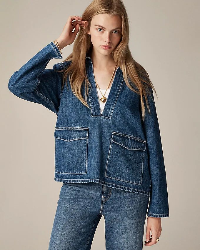 Denim popover shirt | J. Crew US