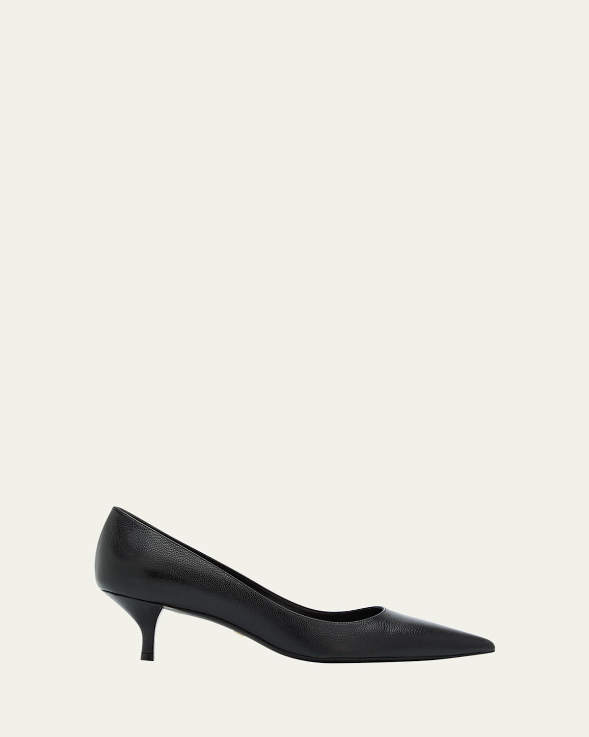 Stuart Leather Kitten-Heel Pumps | Bergdorf Goodman