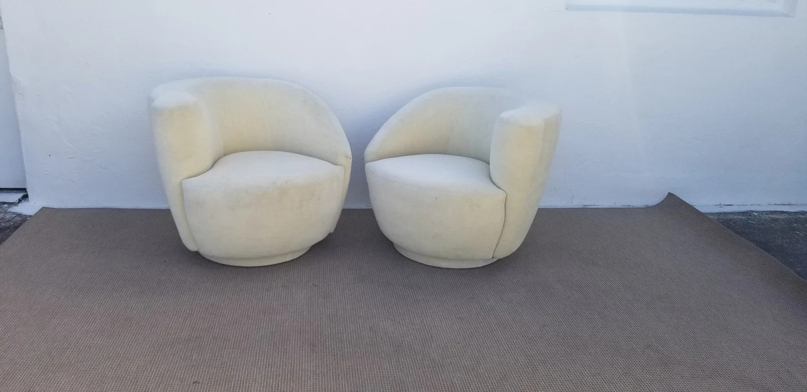1980's  Vladimir Kagan Style Nautilus Chairs A Pair . | Etsy (US)