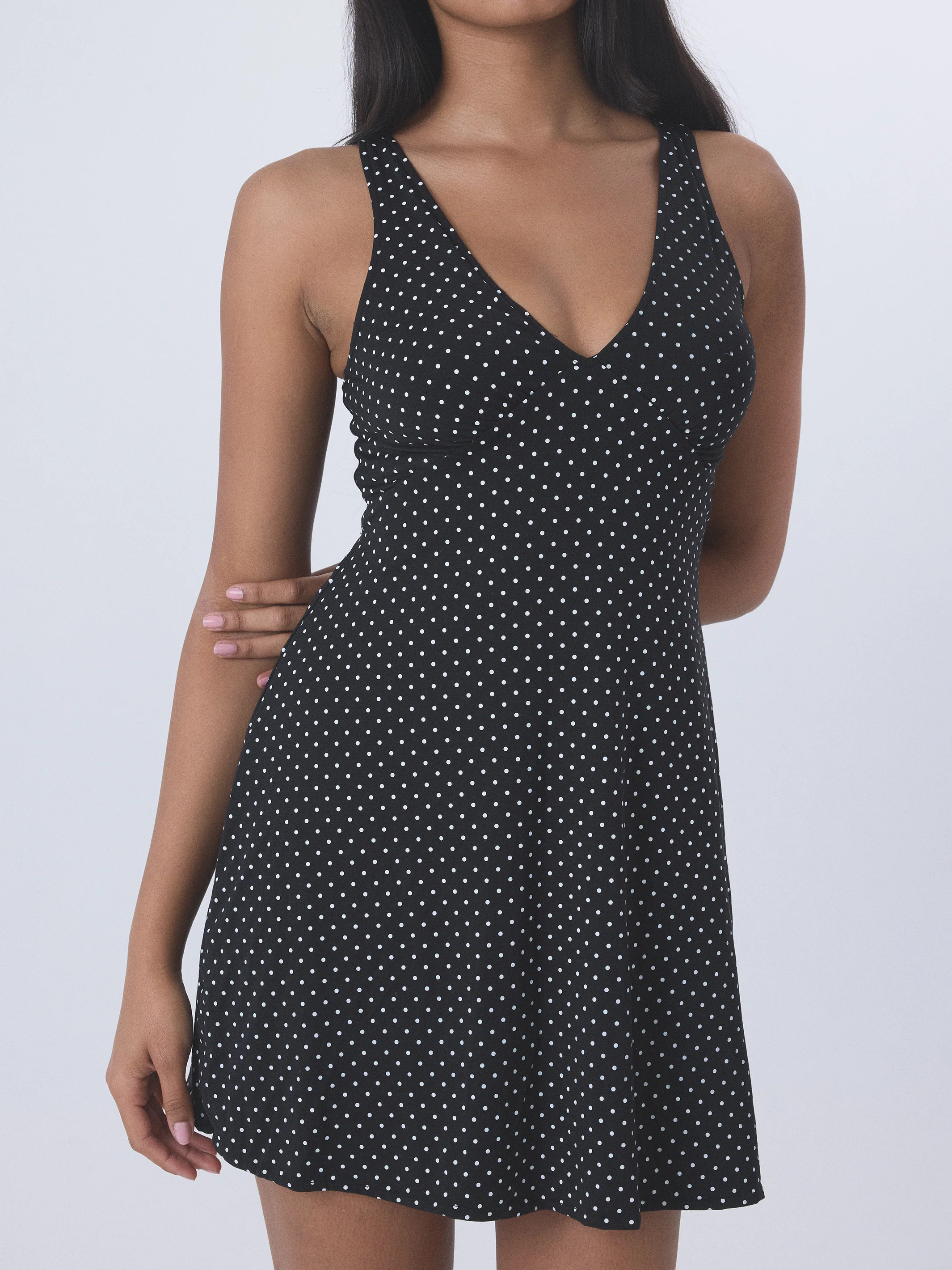 V-Neck Braless Mini Dress | Klassy