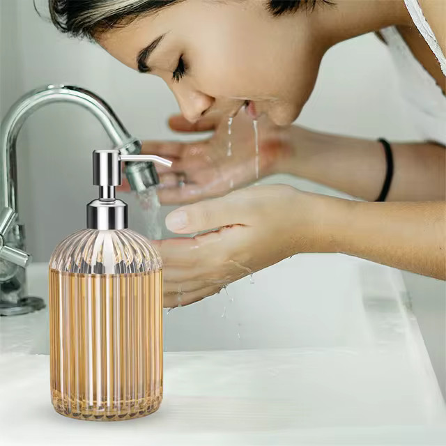 Dispenser de sabão manual, alta qualidade, grande, 500ml, 18oz, vidro transparente, garrafa de g... | Ali Express BR
