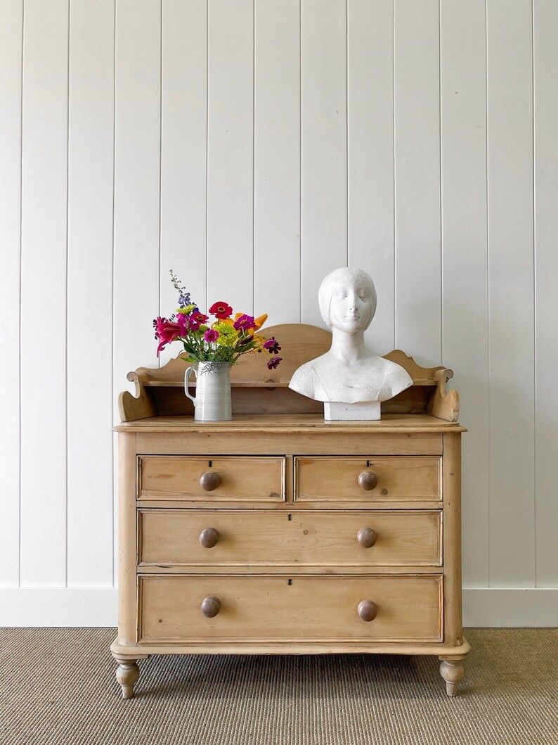 A Very Good English Pine Chest of Drawers Dresser With Wooden - Etsy | Etsy (US)