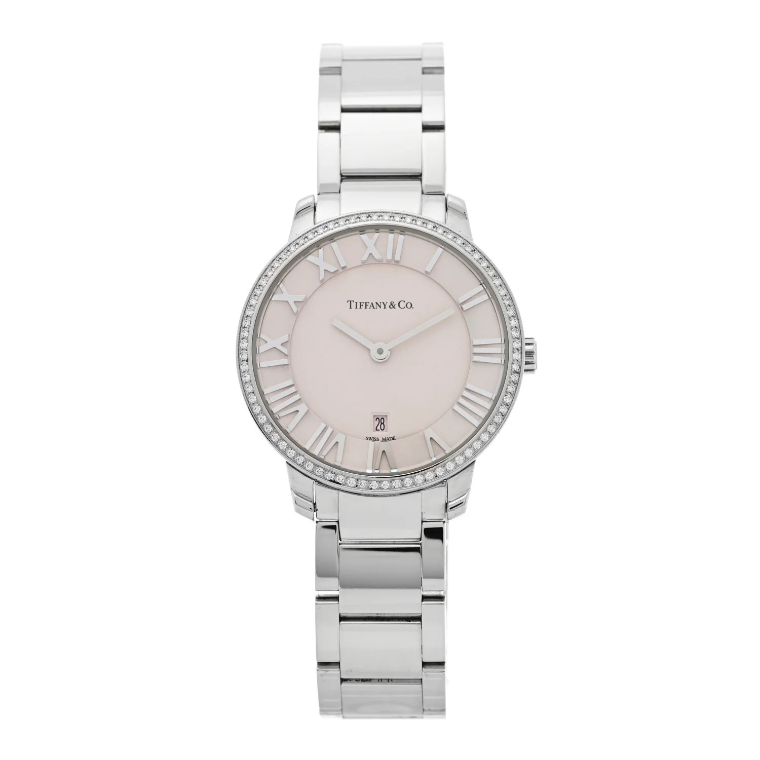 Tiffany Stainless Steel Diamond Bezel 31mm Atlas 2-Hand Quartz Watch 1901825 | FASHIONPHILE (US)