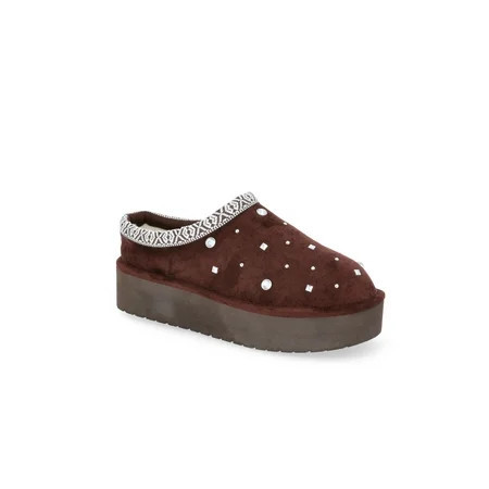 Madden NYC Women s Platform Faux Fur Lined Slip On Mules | Walmart (US)