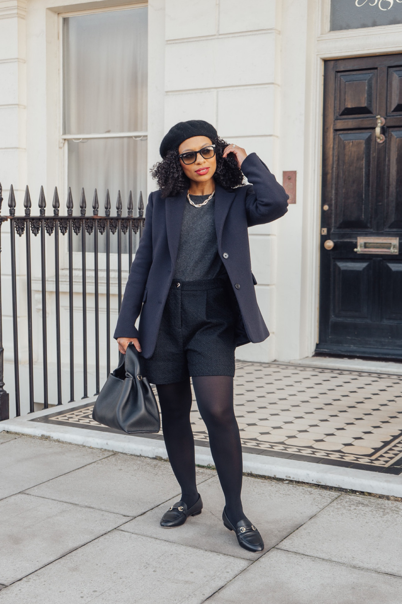 Chic french-inspired blazer and shorts and shorts outfit. I love how flattering this outfit is on my petite frame.  Will definitely be wearing this autumn outfit and winter outfit loads over the next few months. 
Petite fashion, petite style 

#LTKeurope #LTKstyletip #LTKSeasonal