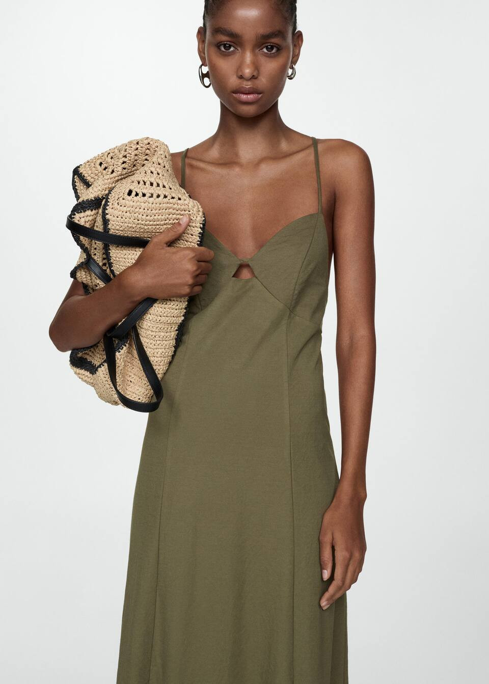 Long dress with straps -  Women | Mango USA | MANGO (US)