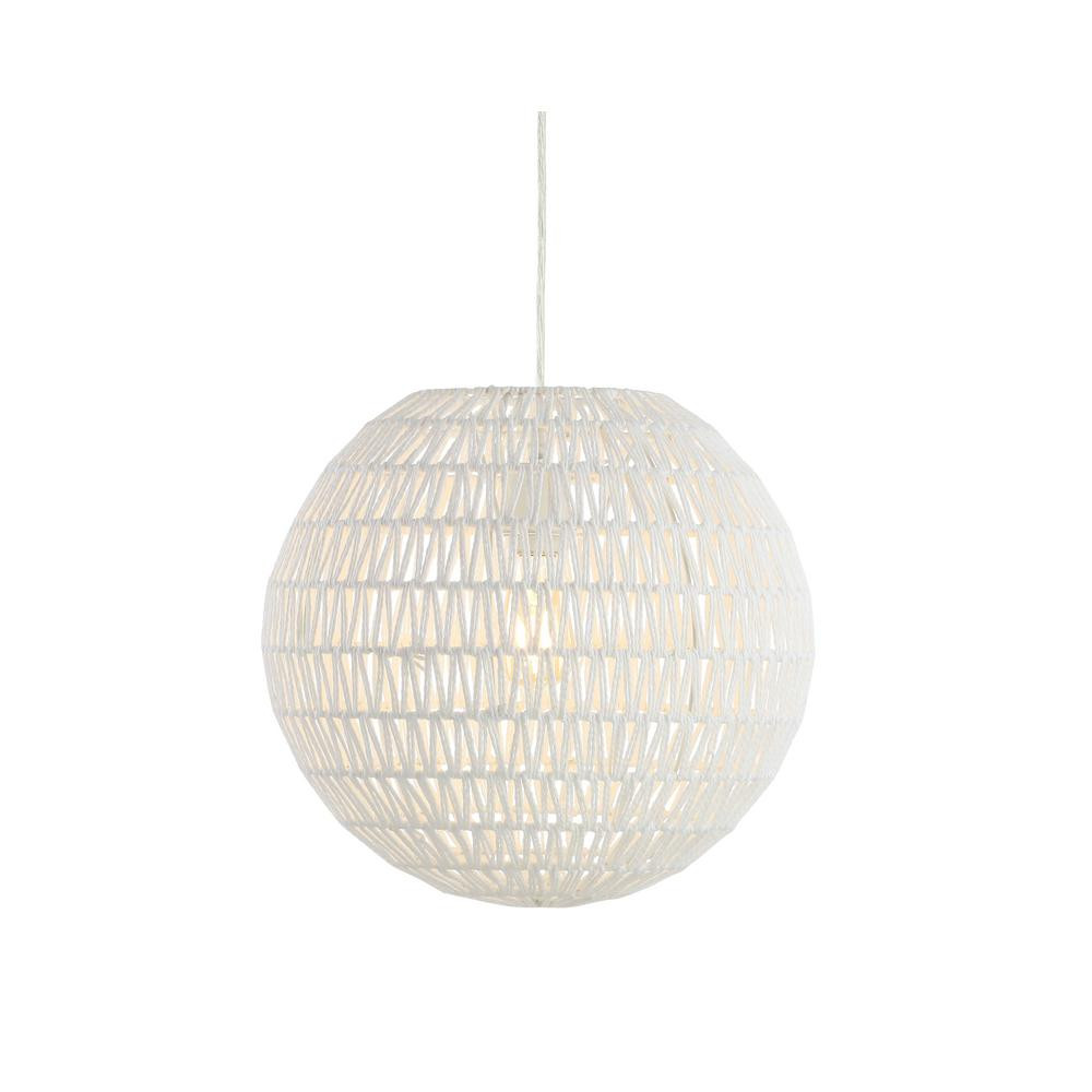 JONATHAN Y Luna 15.7 in. Woven Rattan Orb LED Pendant, White-JYL6503A - The Home Depot | The Home Depot