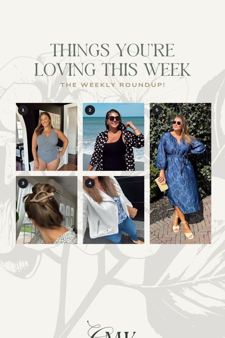 What you are loving most this week! Swim suits, sunglasses, hair clips, Moto jacket, and a puff sleeve midi dress perfect for a wedding/baby shower or graduation dress 🌸💫

#LTKSeasonal #LTKstyletip #LTKmidsize