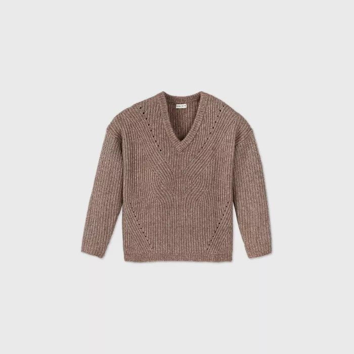 Women's Plus Size V-Neck Pullover Sweater - Ava & Viv™ | Target