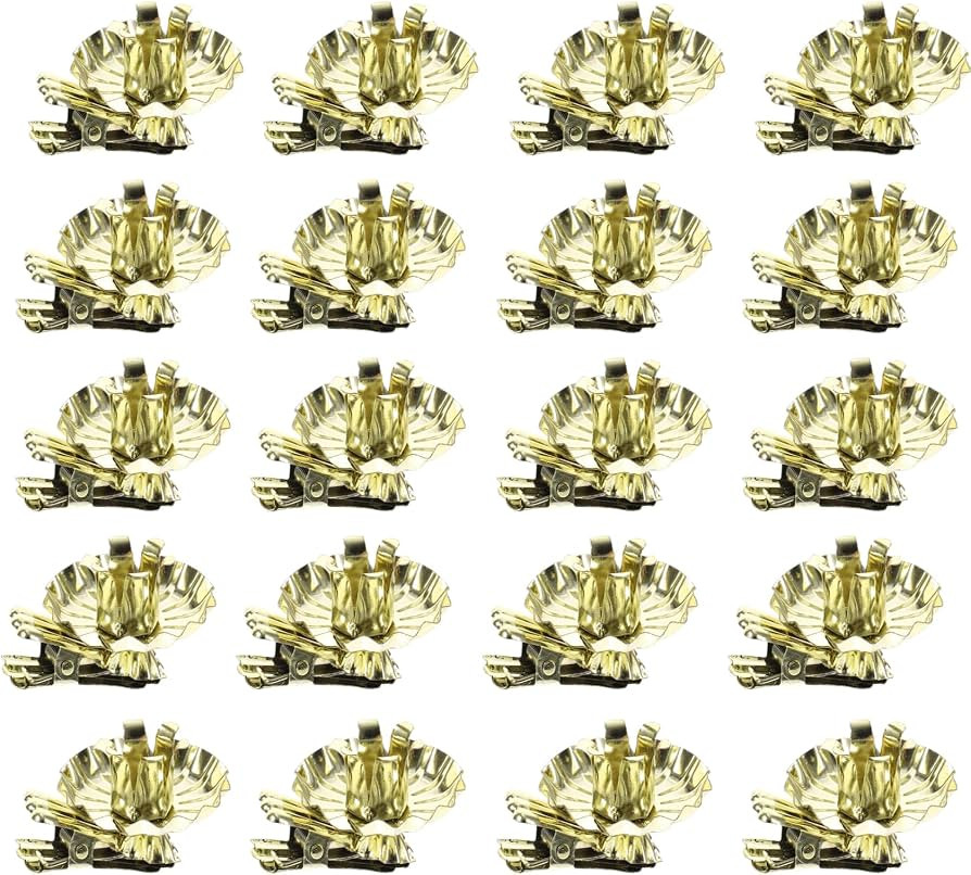 20PCS Candle Holders Gold Flower-Shaped Metal Clip-On Candle Holders | Amazon (US)
