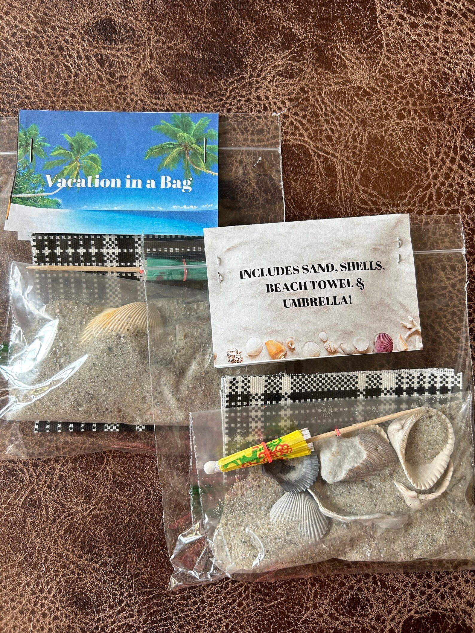 White Elephant Gag Gift Vacation in a Bag Sand Shells Umbrella Blanket Office Prank for Birthday ... | Etsy (US)