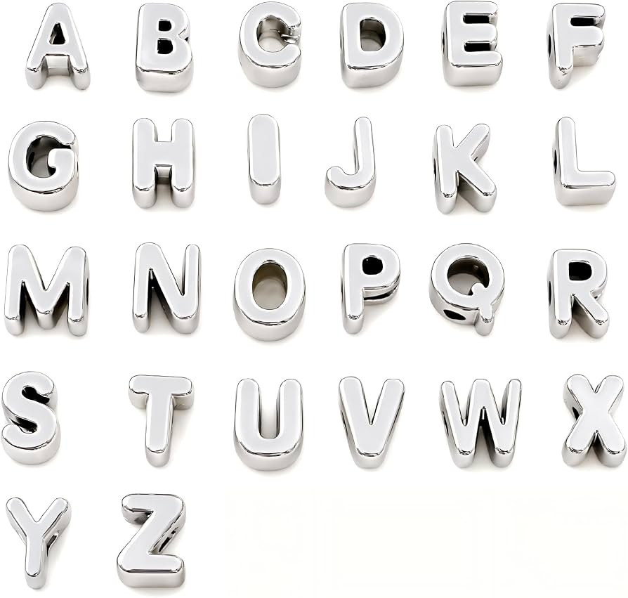 OVRUNS 26Pcs Large Letter Beads with Horizontal Hole Acrylic Alphabet Beads | Amazon (US)
