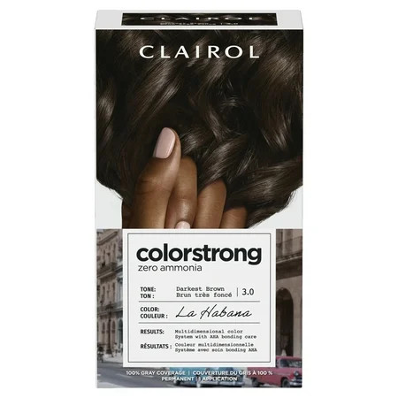 Clairol ColorStrong Permanent Zero Ammonia Hair Dye 3.0 Darkest Brown - La Habana Hair Color 1 kit | Walmart (US)