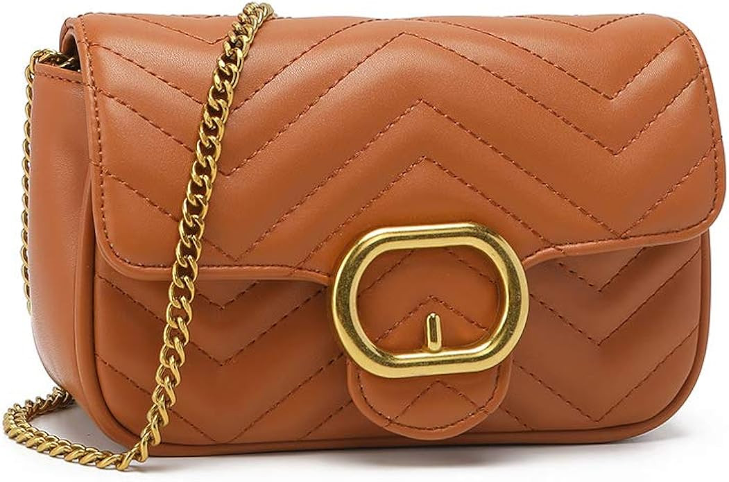 CossLandy Women Quilted Crossbody Bag with Chain Strap Cellphone Purse Shoulder Handbags | Amazon (US)