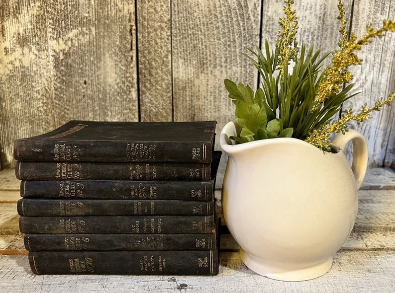 Vintage Black Books W Gold Gilded Pages X 7/ Seven 1917 Hawkins Electrical Guide Books W Black Co... | Etsy (US)