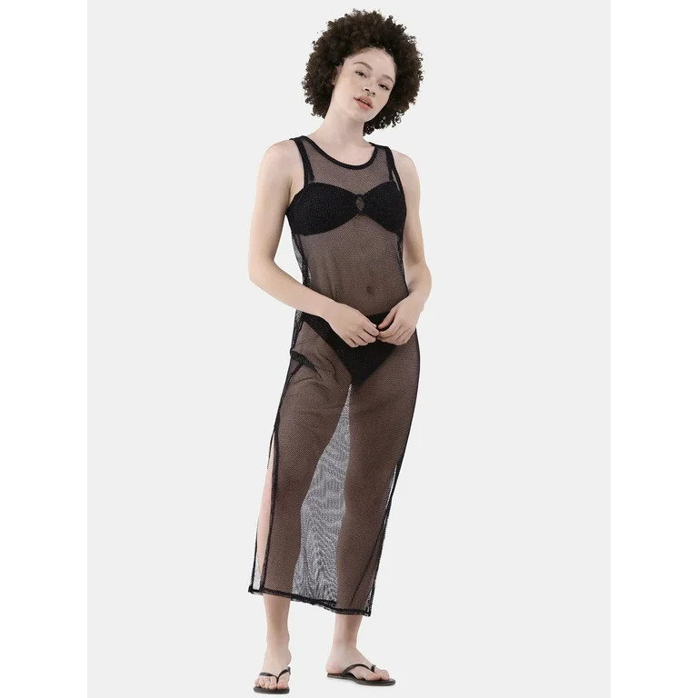 No Boundaries Mesh Maxi Coverup Dress, Women’s | Walmart (US)