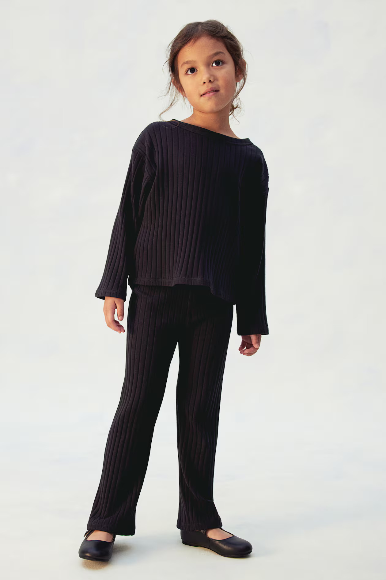 Zweiteiler aus gerippter Baumwolle - Dunkelgrau - Kids | H&M DE | H&M (DE, AT, CH, NL, FI)