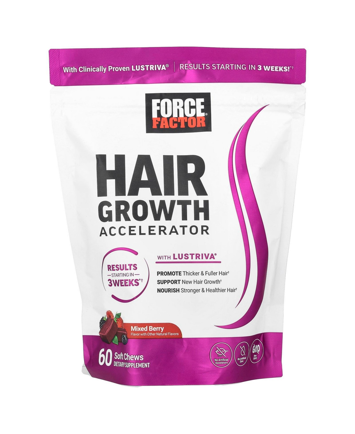 Force Factor Hair Growth Accelerator Mixed Berry - 60 Soft Chews | Macy's