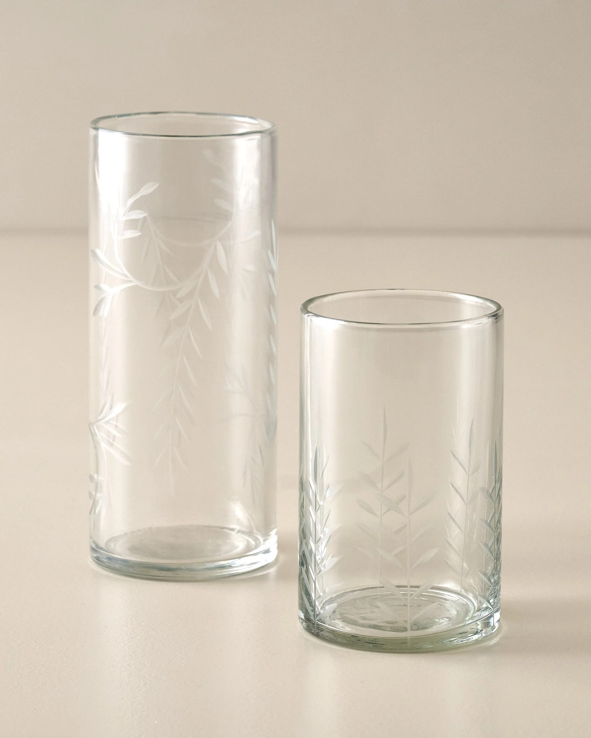 Marlowe Etched Glass Tumbler | Magnolia