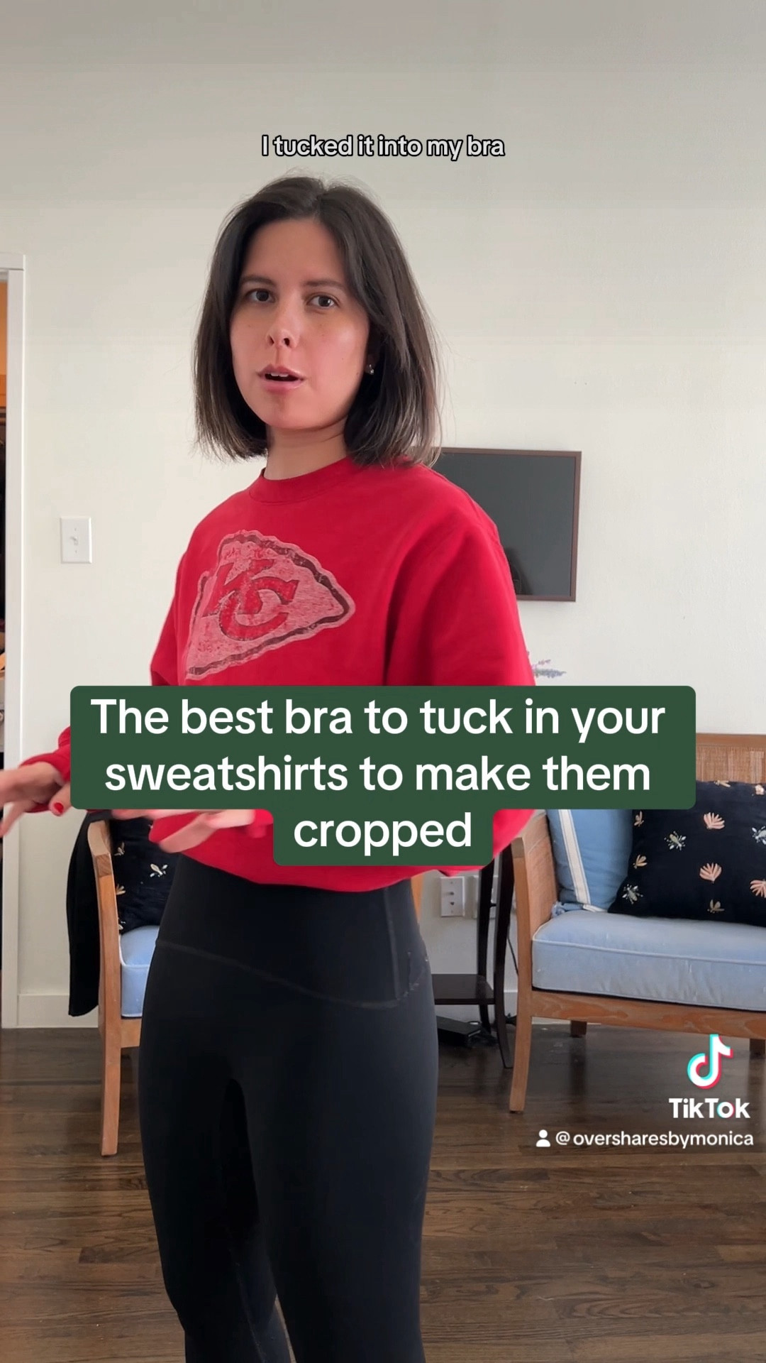 Style hack, outfit hack, chiefs sweatshirt, spanx leggings, loungewear, leggings outfit, skims bra 

#LTKfindsunder100 #LTKVideo #LTKstyletip