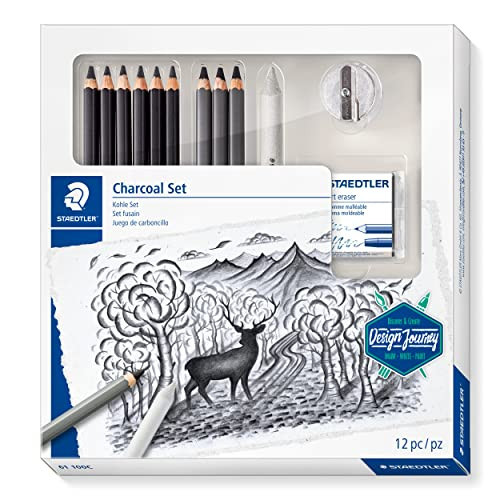 Staedtler Mars Lumograph Art Set | Drawing Kit with Charcoal and Graphite Drawing Pencils, Blending Stump, Kneadable Eraser and Dual Hole Sharpener 61 100C | Amazon (US)