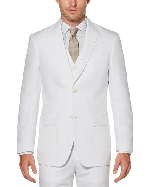 Linen Cotton Twill Suit Jacket | Perry Ellis