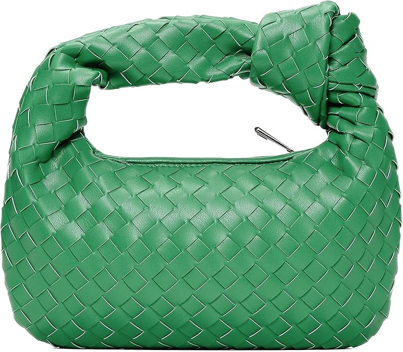 Knotted Woven Handbag For Women Soft Pu Leather Woven Shoulder Bag Fashion Designer Ladies Hobo B... | Amazon (US)