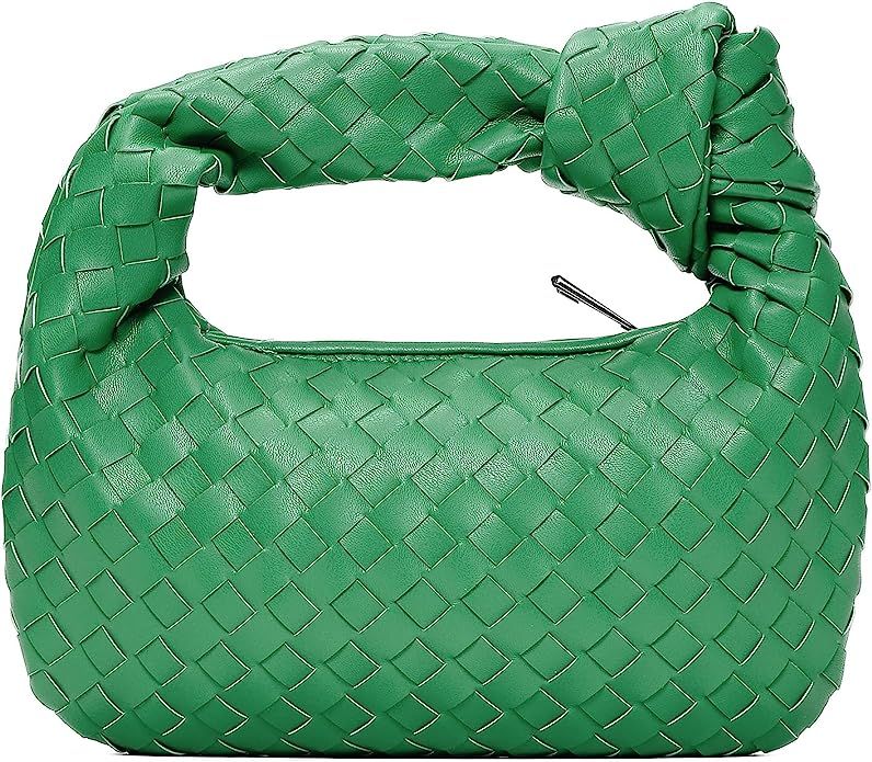 Knotted Woven Handbag For Women Soft Pu Leather Woven Shoulder Bag Fashion Designer Ladies Hobo B... | Amazon (US)