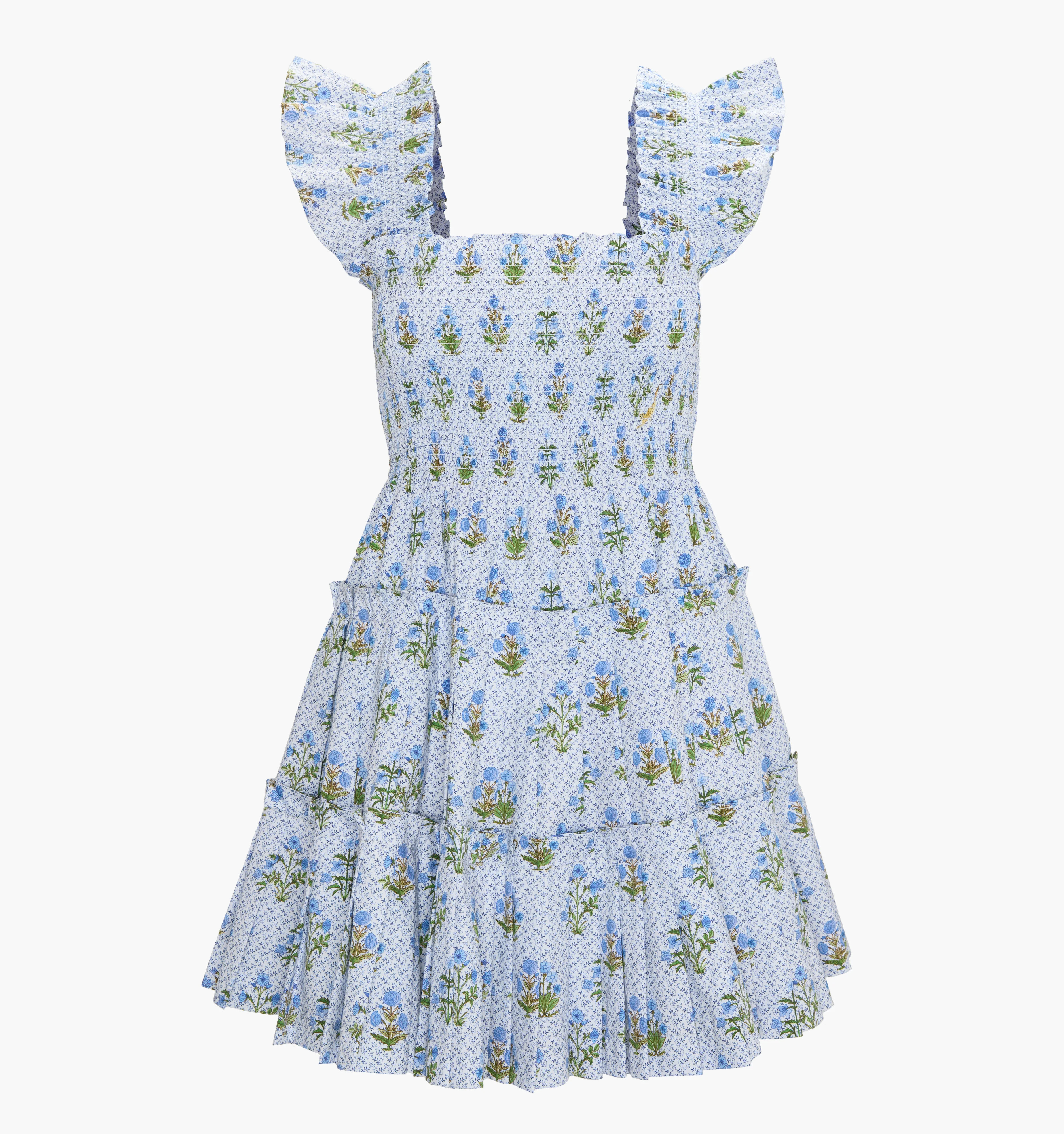 The Charlotte Nap Dress | Blue Block Print / XL | 100% Cotton | Hill House Home | Hill House Home US