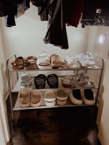 Shoe rack, tiered shoe storage, motion sensor lights 

#LTKhome #LTKsalealert